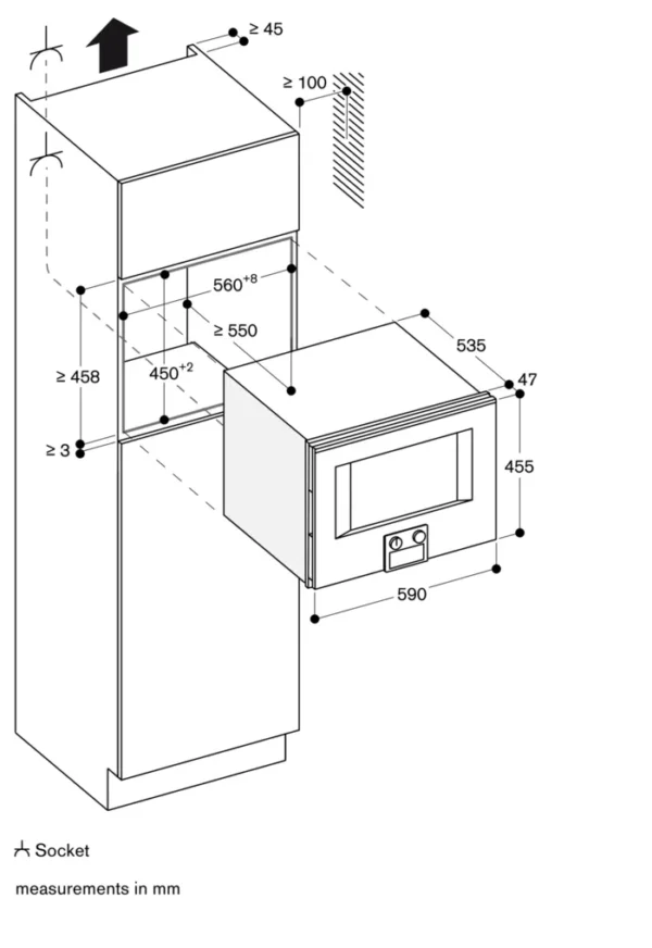 Gaggenau BM455100 Left Hand Hinge Combi Microwave Oven