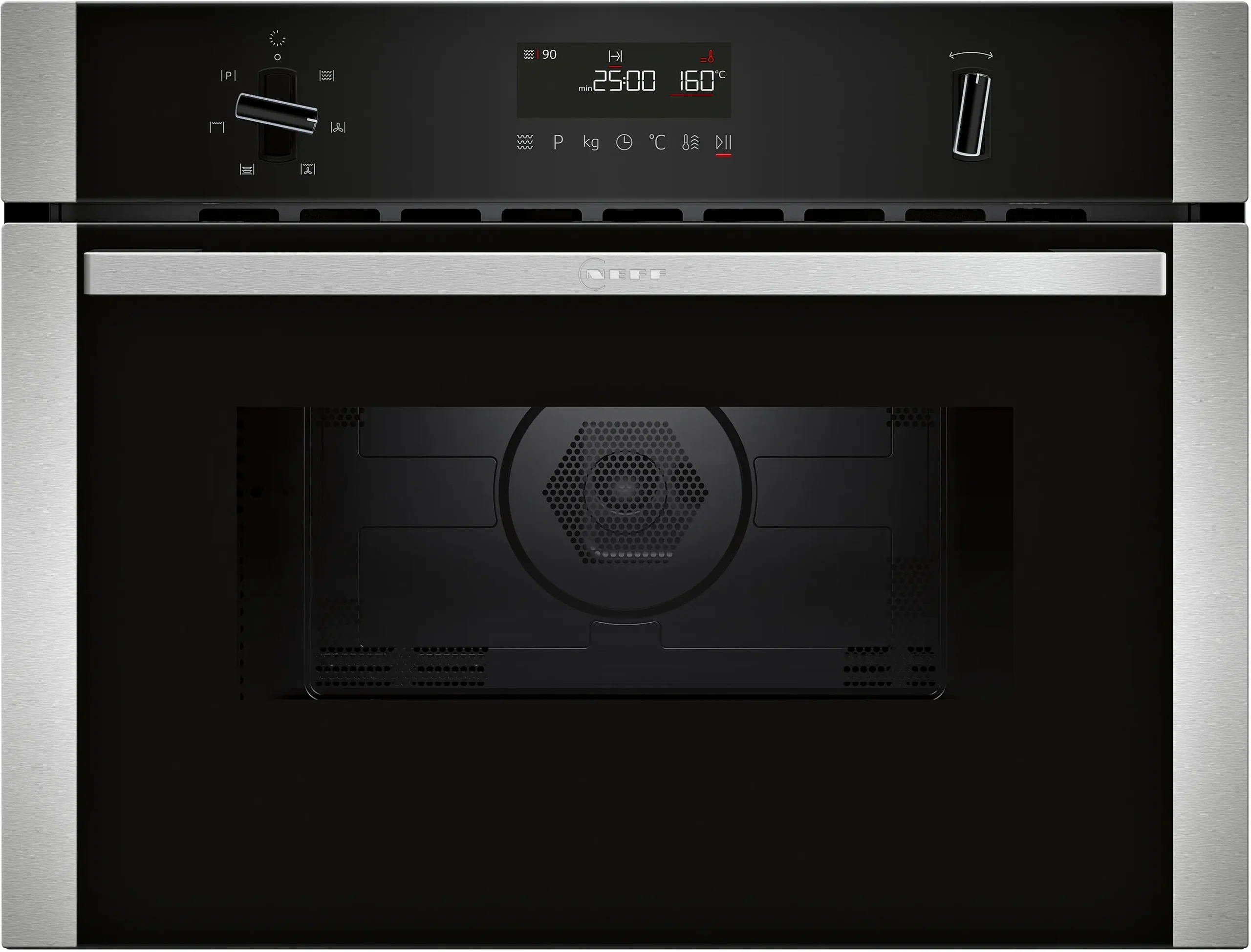 Neff C1AMG84N1B N 50 Built In Microwave Oven In Black With Stainless Steel Trim