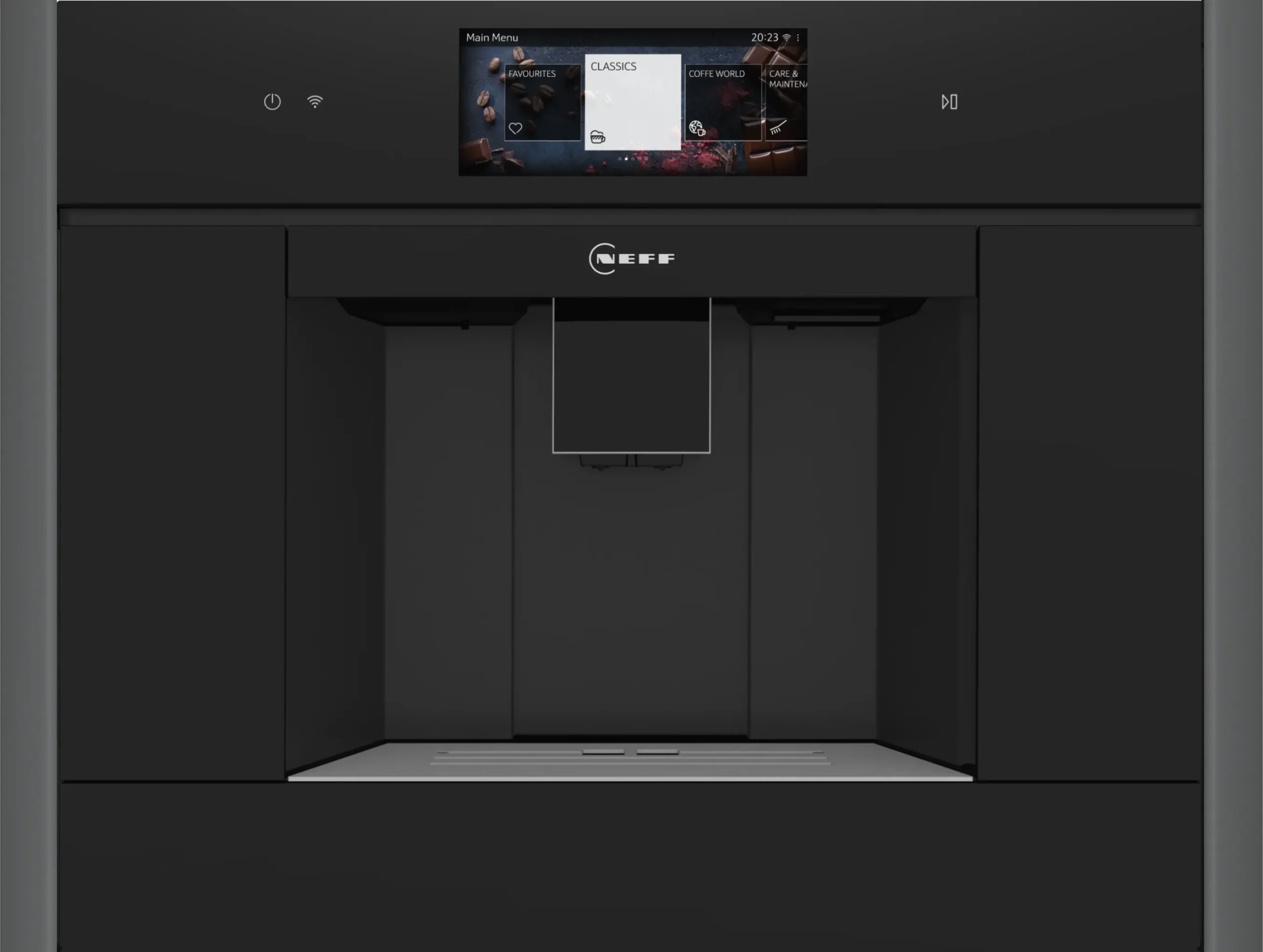 Neff CL4TT11G0 N 90 Built Automatic Coffee Machine In Black With Grey Trim