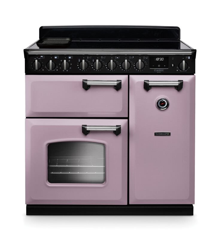 Rangemaster CLDL90EIPHTH/CM1 Classic Deluxe 90cm Induction Range Cooker In Heather / Chrome Trim