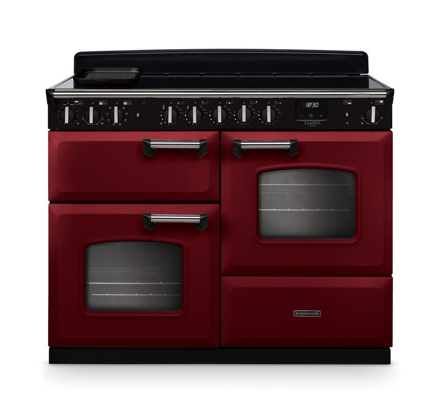 Rangemaster Cldlo110eipbor/Cm1 Classic Deluxe 110Cm Induction Range Cooker In / Chrome Trim Bordeaux