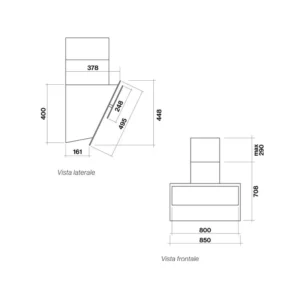 Falmec CVXN85.E1P2 Verso NRS 85cm Angled Cooker Hood