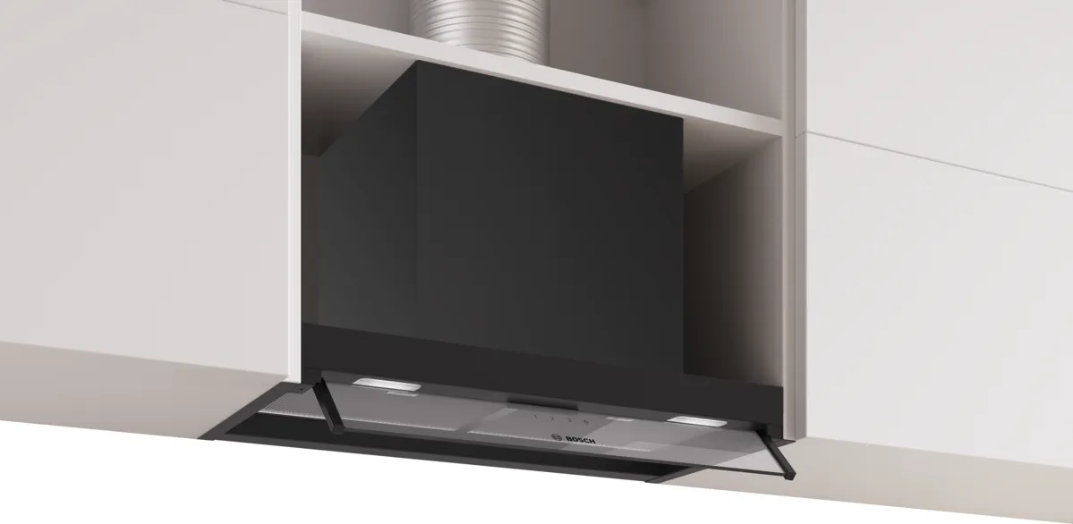 Bosch DBB65CC60B Series 4 Integrated Hood 60cm In Matt Black Glass