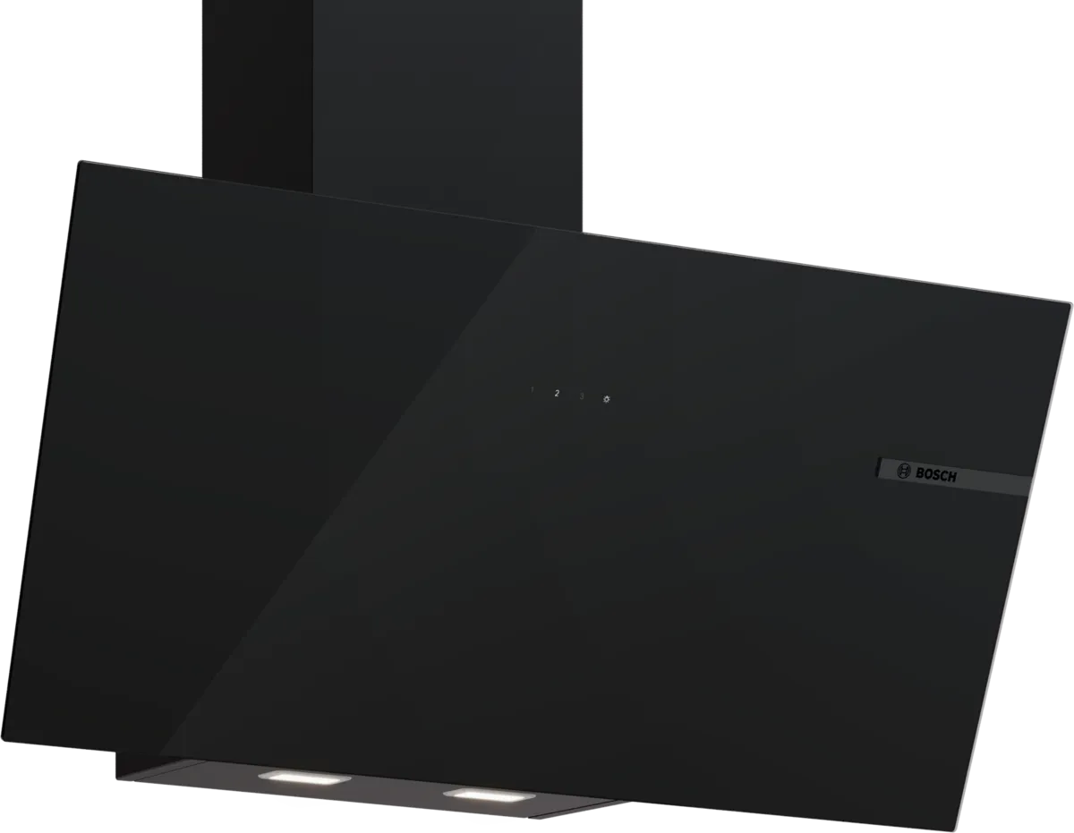 Bosch DWK85DF61B Series 4 Wall Mounted Cooker Hood 80cm Black Glass