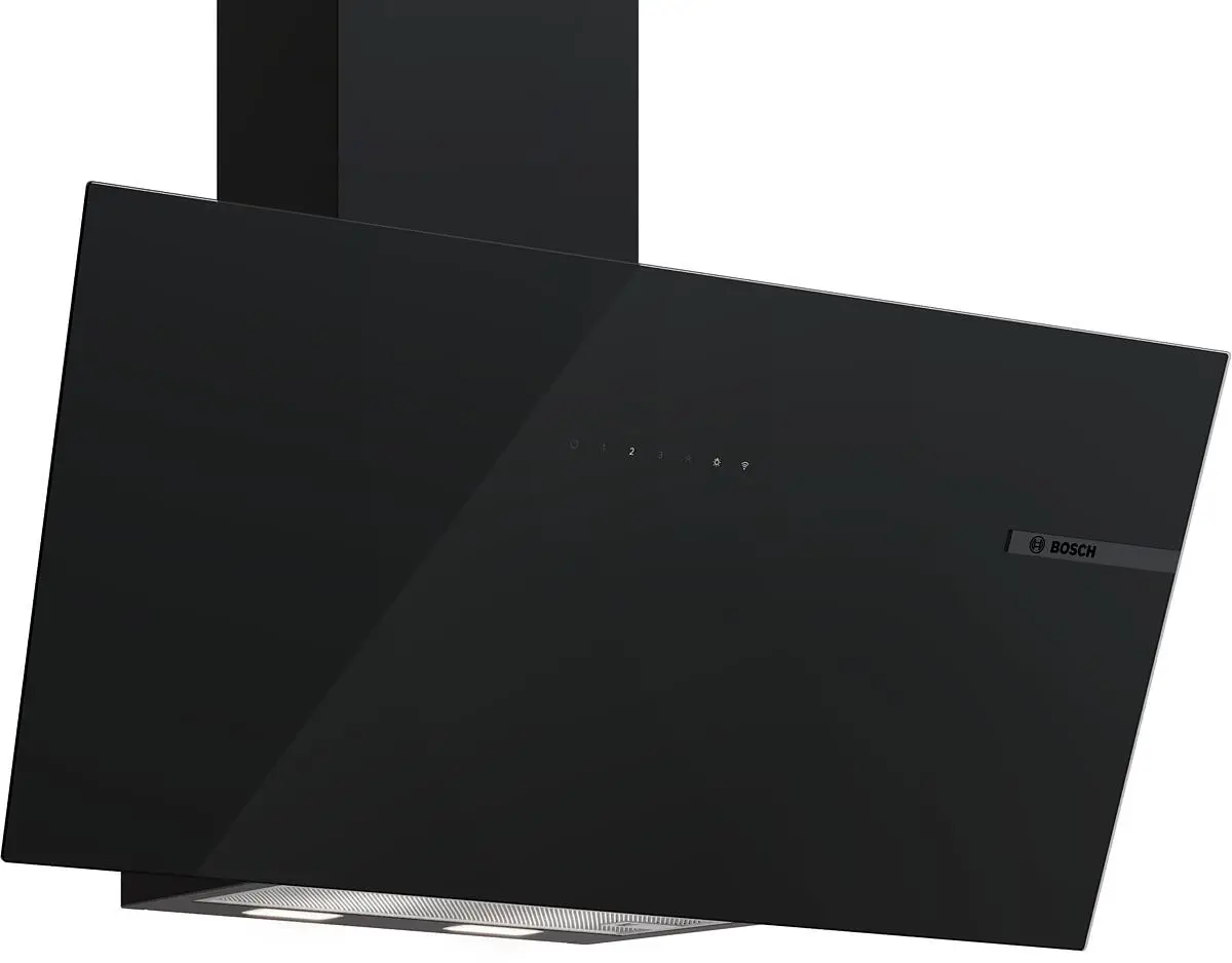 Bosch DWK87PN61B Series 6 Angled Glass Wall-Mounted Cooker Hood 80cm in Black Glass