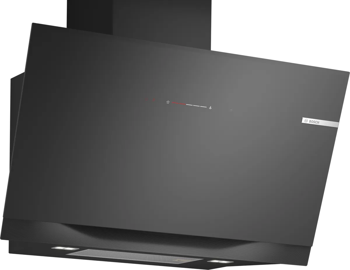 Bosch DWK91LT60B Series 8 Wall Mounted Cooker Hood 90cm Black Glass
