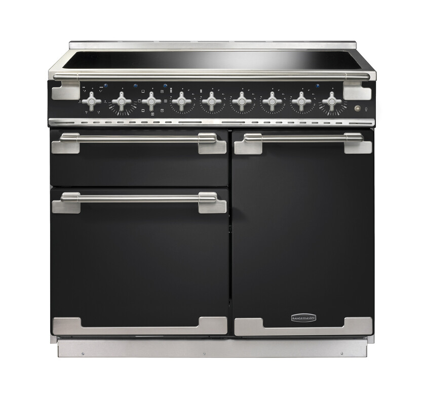 Rangemaster ELS100EICB Elise 100cm Induction Range Cooker In Charcoal Black / Nickel Trim