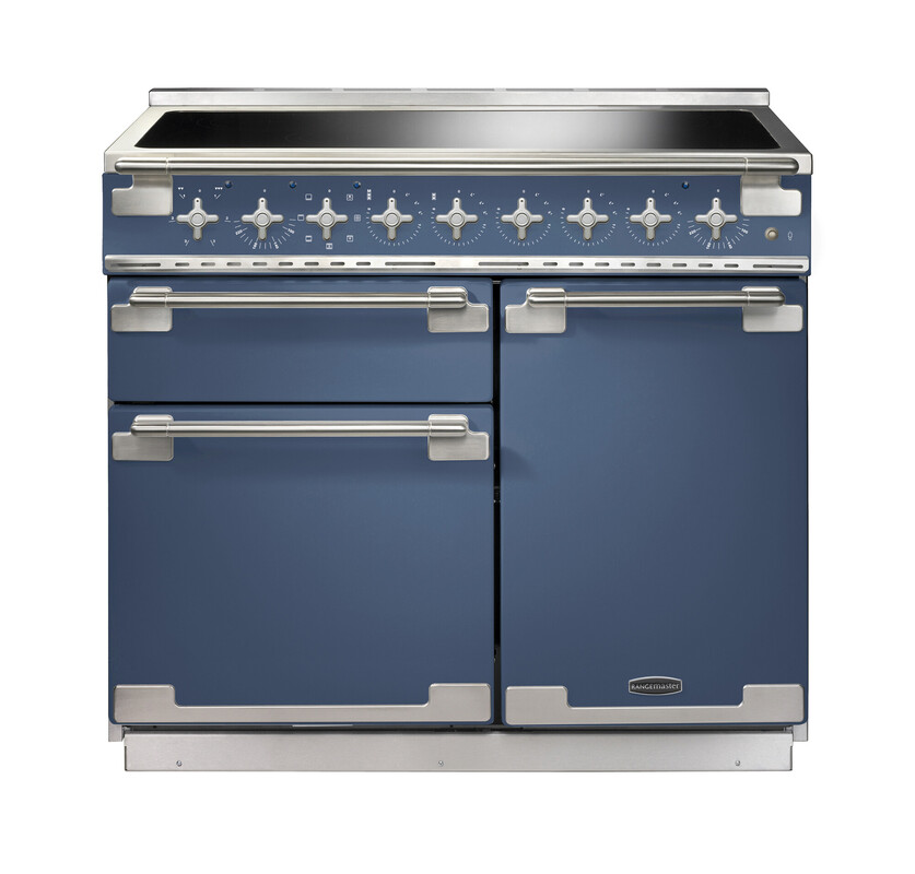 Rangemaster ELS100EISB Elise 100cm Induction Range Cooker In Stone Blue / Nickel Trim