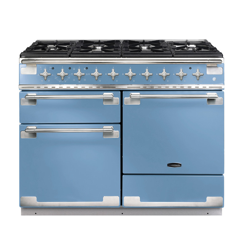 Rangemaster ELS110DFFCA Elise 110cm Dual Fuel Range Cooker In China Blue / Nickel Trim