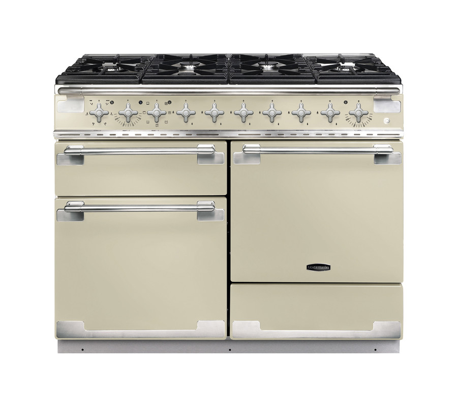 Rangemaster ELS110DFFCR Elise 110cm Dual Fuel Range Cooker In Cream / Nickel Trim