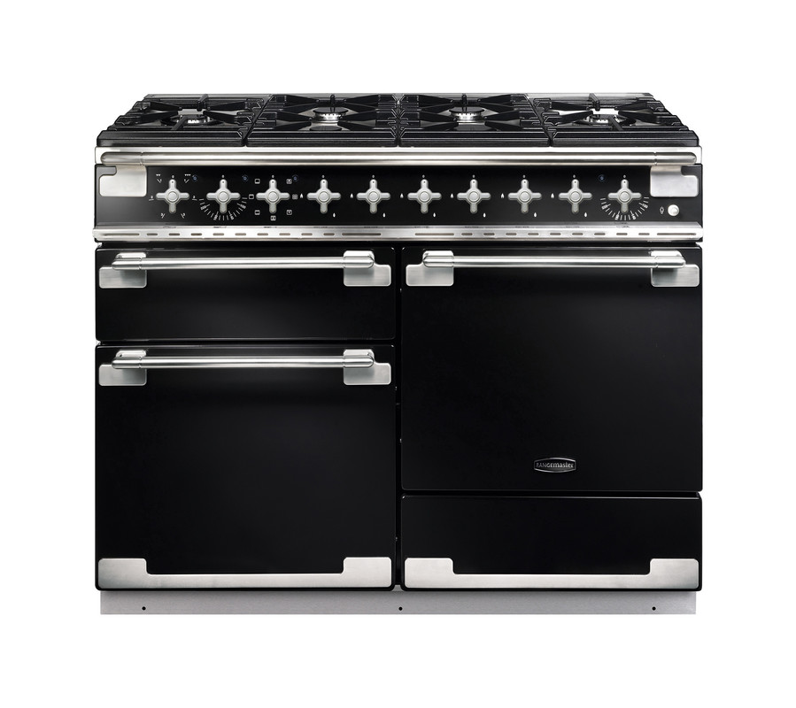 Rangemaster ELS110DFFGB Elise 110cm Dual Fuel Range Cooker In Black / Nickel Trim