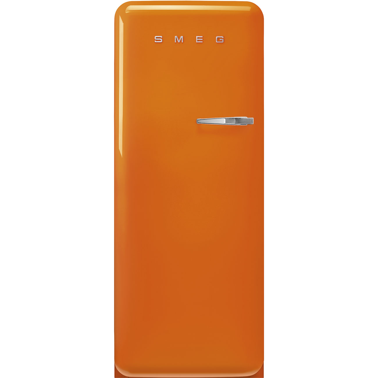 Smeg 50'S Style 60Cm Freestanding Fridge With Ice Box Left Hand Hinge In Orange Fab28lor6
