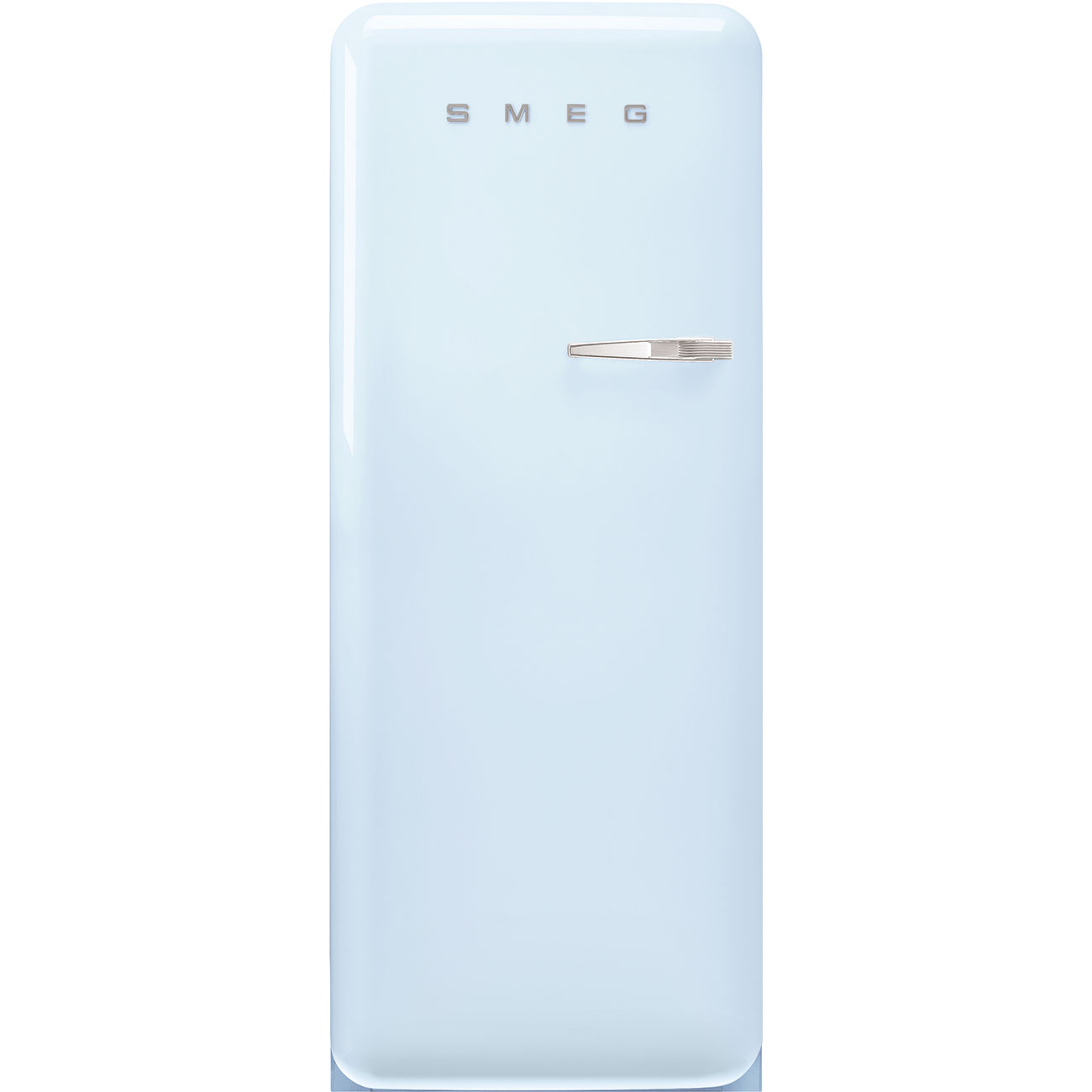 Smeg Fab28lpb6uk 50'S Style Freestanding 60Cm Fridge With Ice Box Left Hand Hinge In Pastel Blue