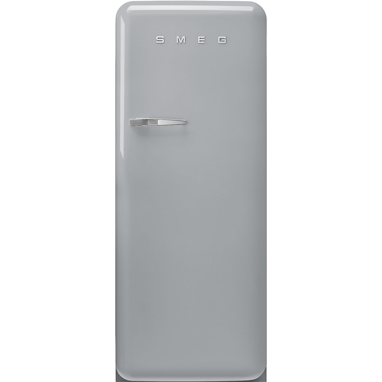 Smeg 50'S Style Freestanding 60Cm Fridge With Ice Box Right Hand Hinge In Sliver Silver Fab28rsv6