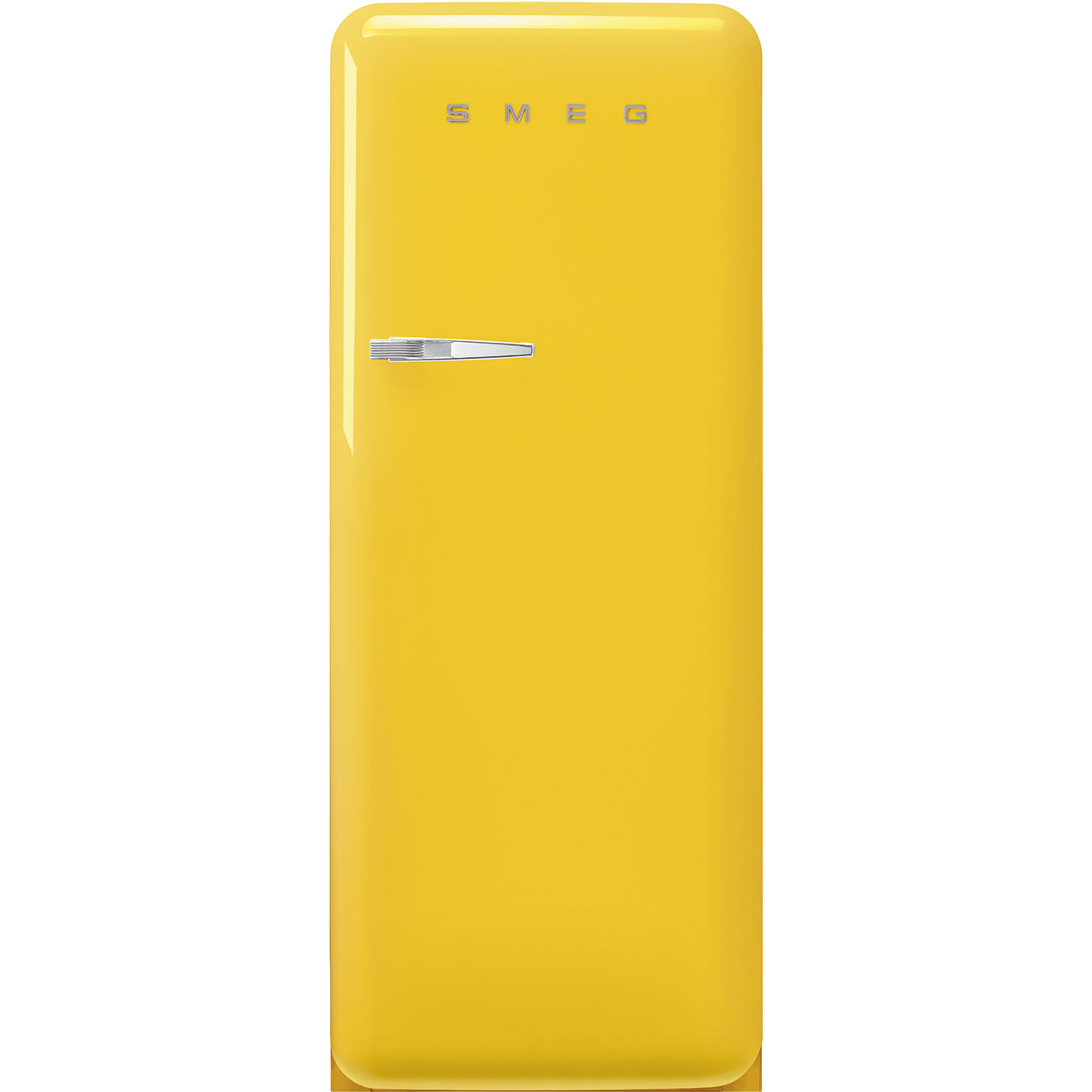 Smeg 50'S Style Freestanding 60Cm Fridge With Ice Box Right Hand Hinge In Yellow Fab28ryw6
