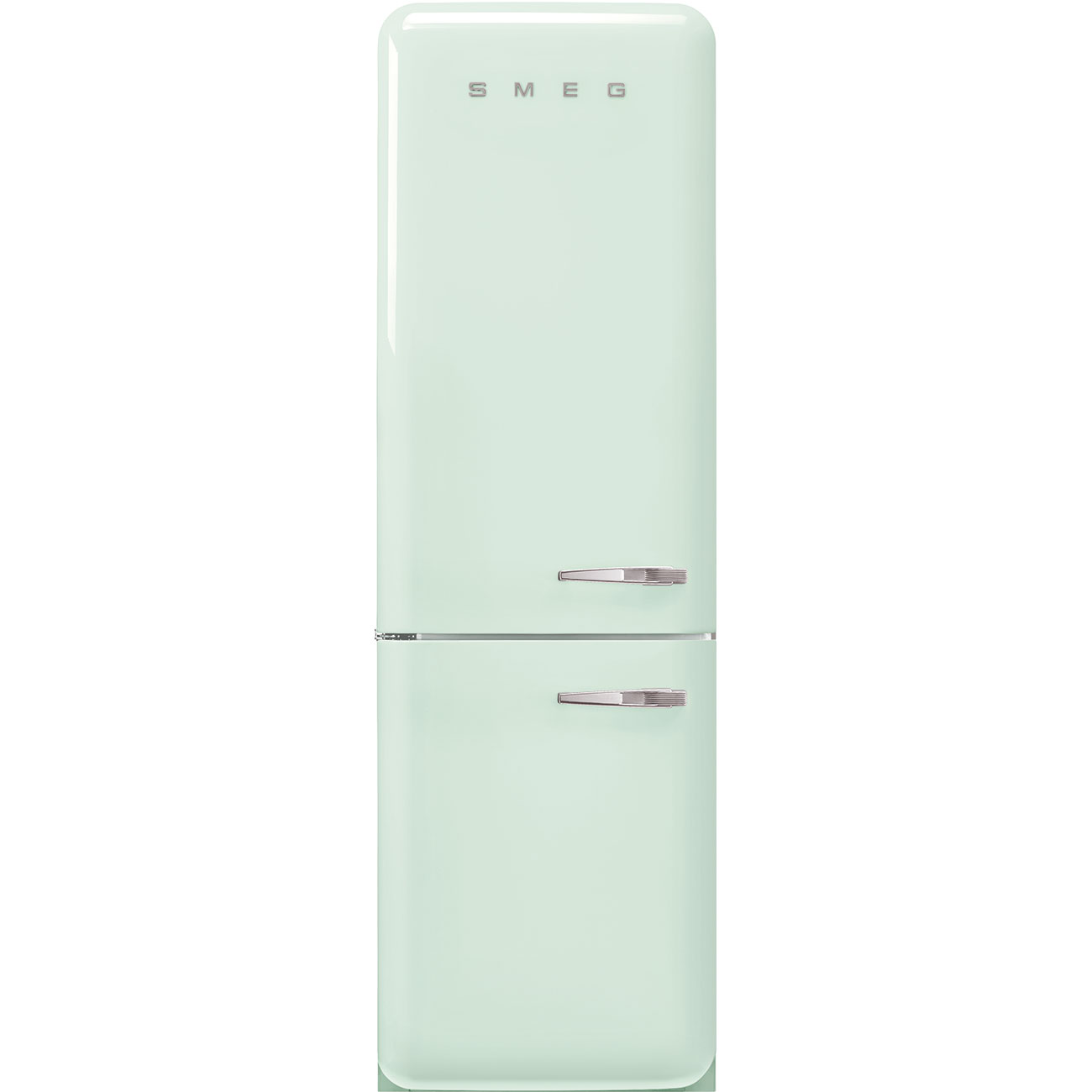 Smeg Fab32lpg6uk 50'S Style 60Cm Freestanding 70/30 Fridge Freezer Left Hand Hinge In Pastel Green