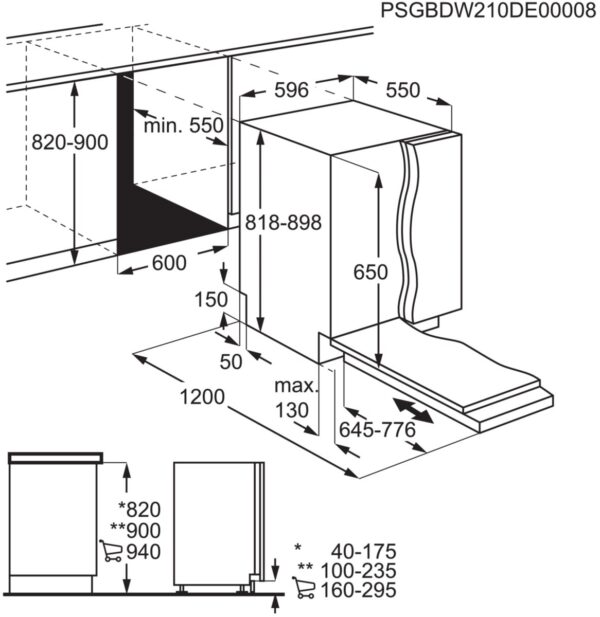 AEG FSB54907Z Full Size Built In Dishwasher