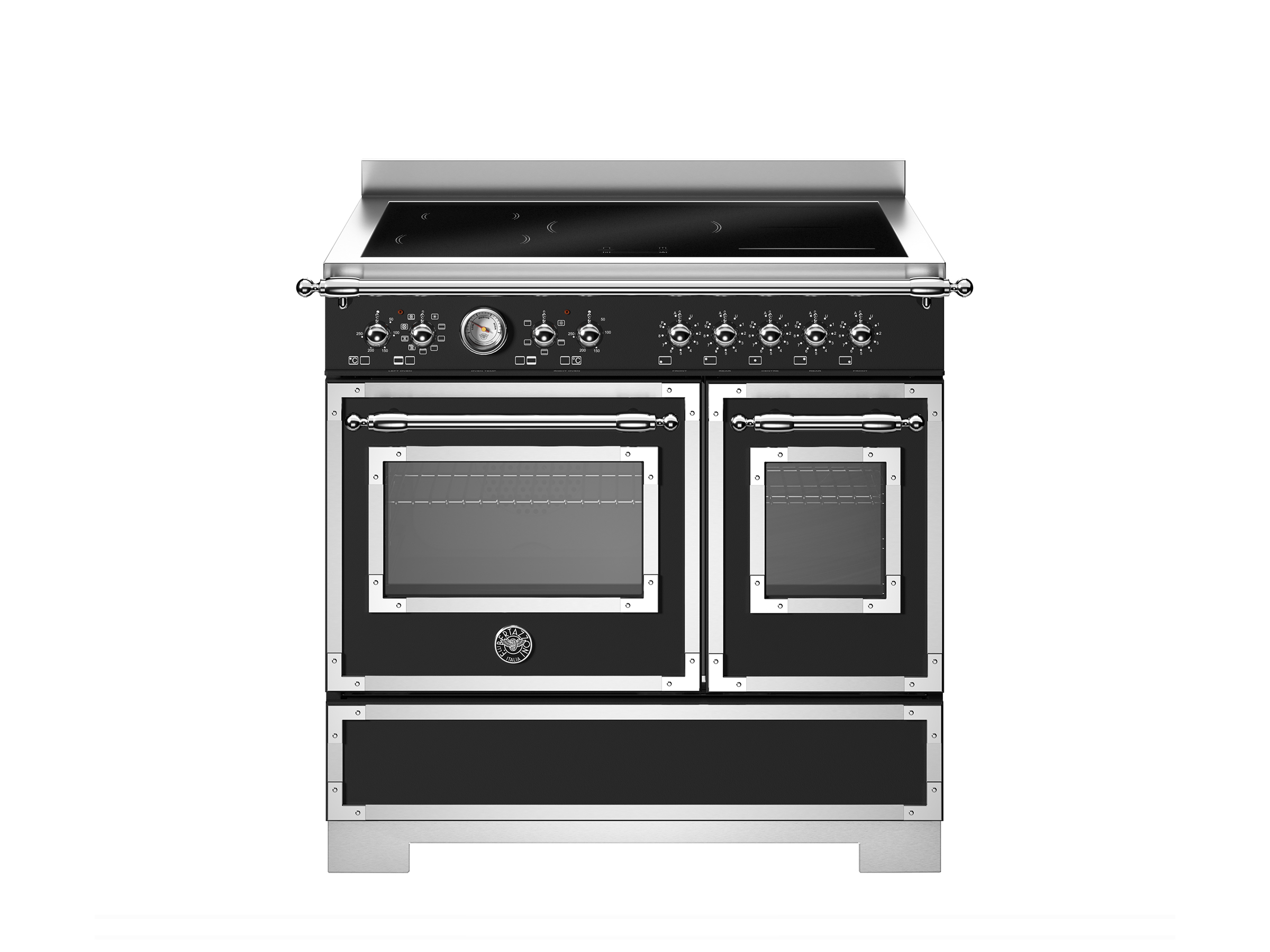Bertazzoni Her95i2enet2 Heritage Series 90Cm Induction Top Electric Double Oven Range Cooker Black