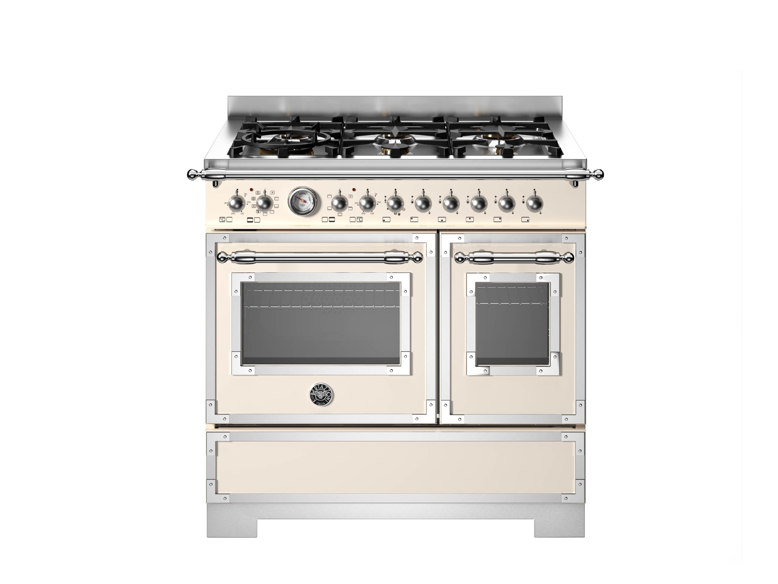 Bertazzoni Her96l2eavt2 Heritage Series 90Cm 6-Burner Electric Double Oven Range Cooker Ivory
