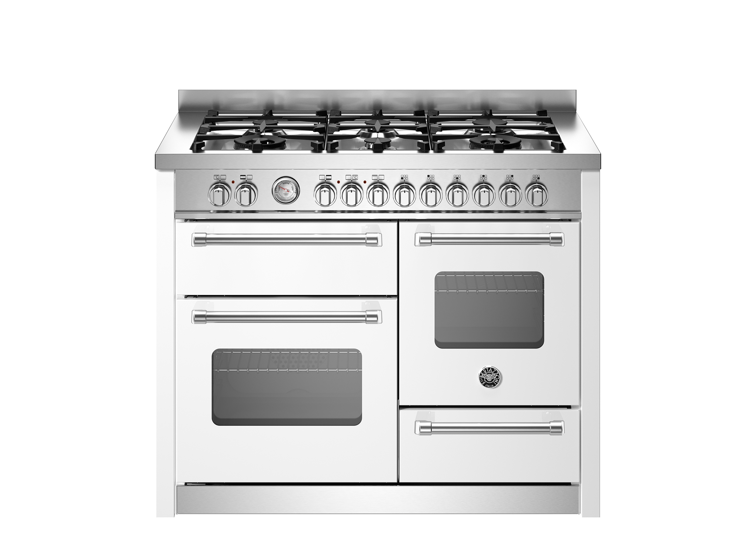 Bertazzoni Mas116l3ebic Master Series 110Cm 6-Burner Electric Triple Oven Range Cooker White