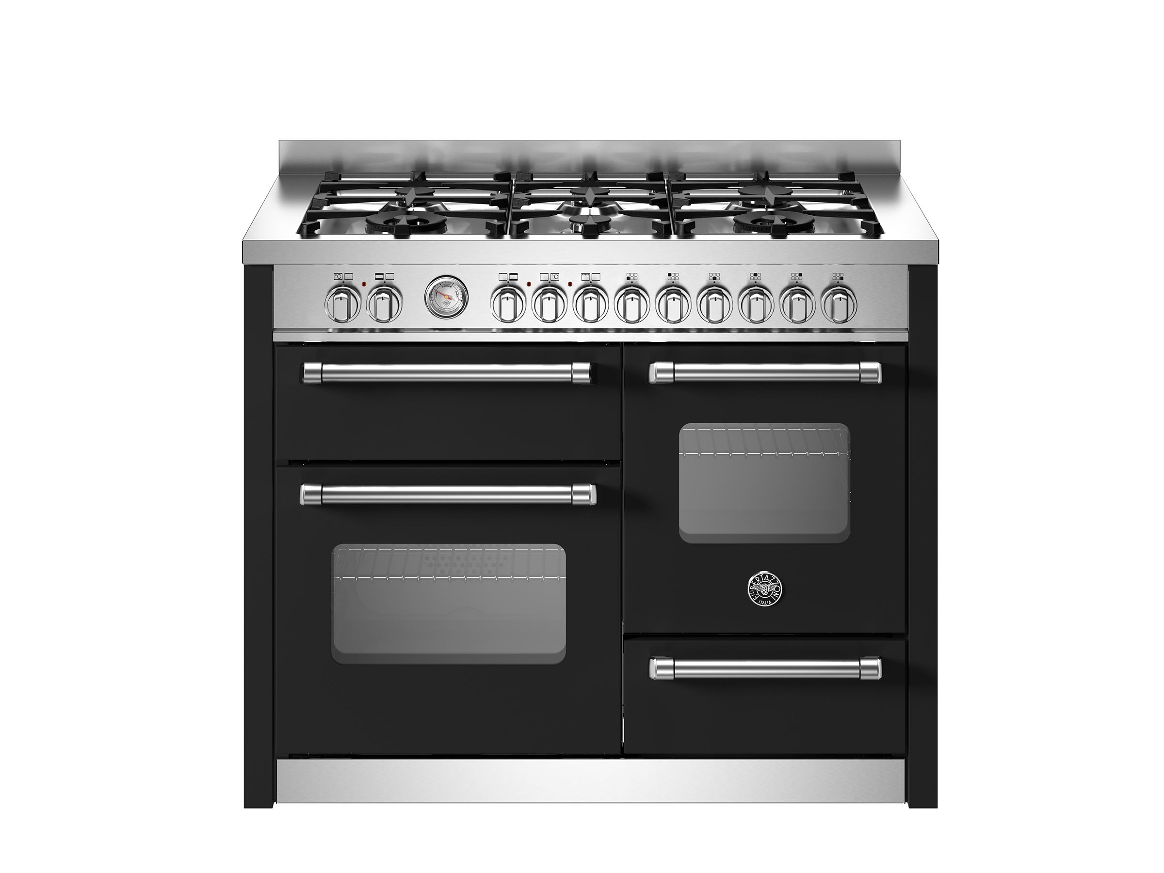 Bertazzoni Mas116l3enec Master Series 110Cm 6-Burner Electric Triple Oven Range Cooker Black