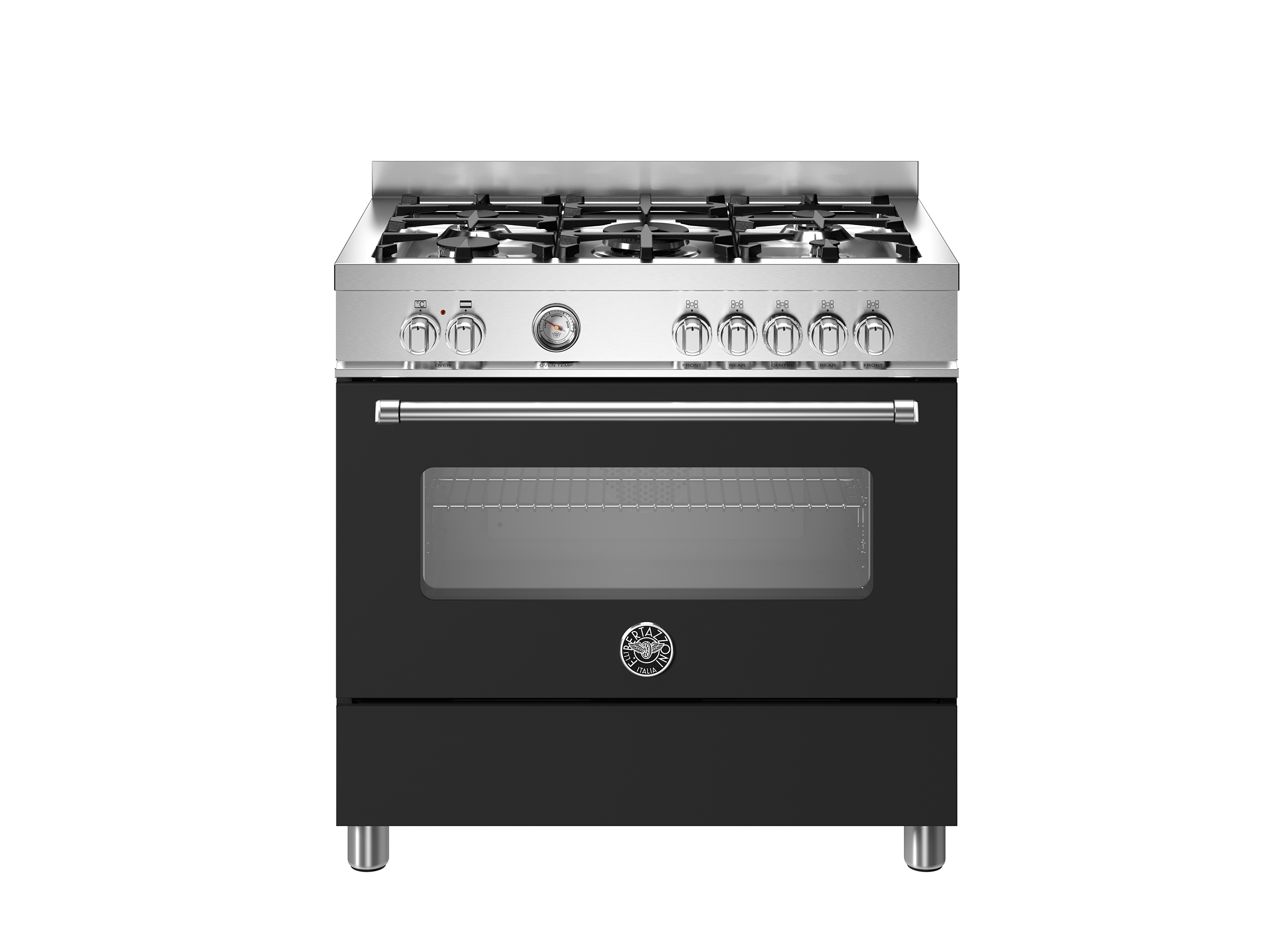 Bertazzoni Mas95c1enec Master Series 90Cm 5-Burner Electric Oven Range Cooker Black