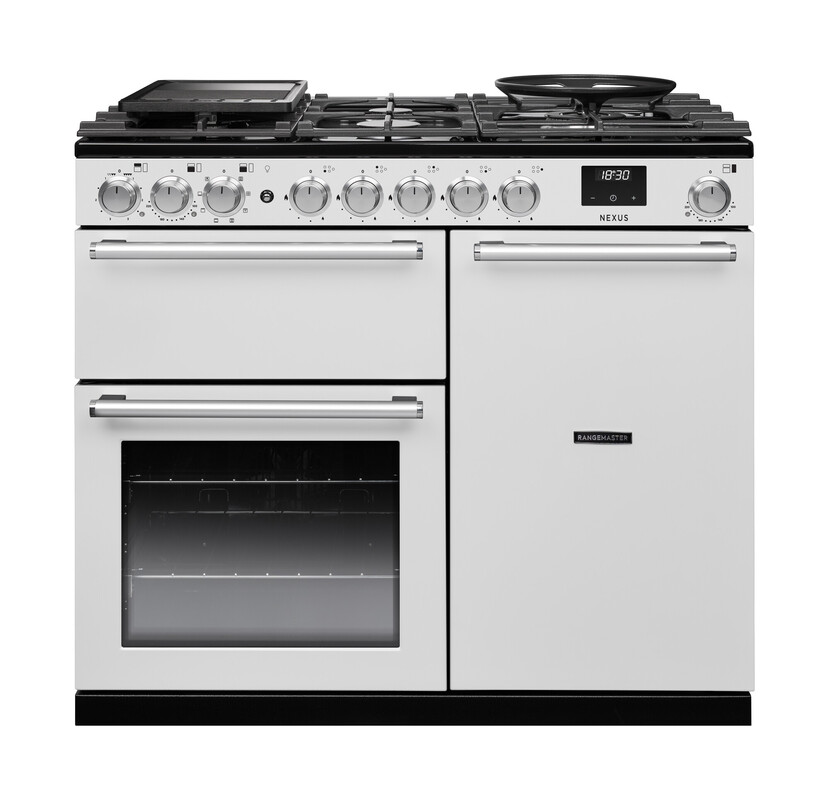 Rangemaster Nex100dfpwht/Cm1 Nexus 100Cm Dual Fuel Range Cooker In White