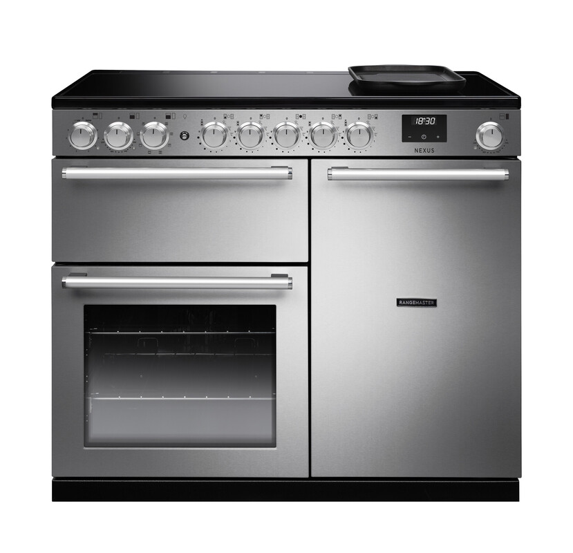 Rangemaster Nex100eistst/Cm1 Nexus 100Cm Induction Range Cooker In Stainless Steel White