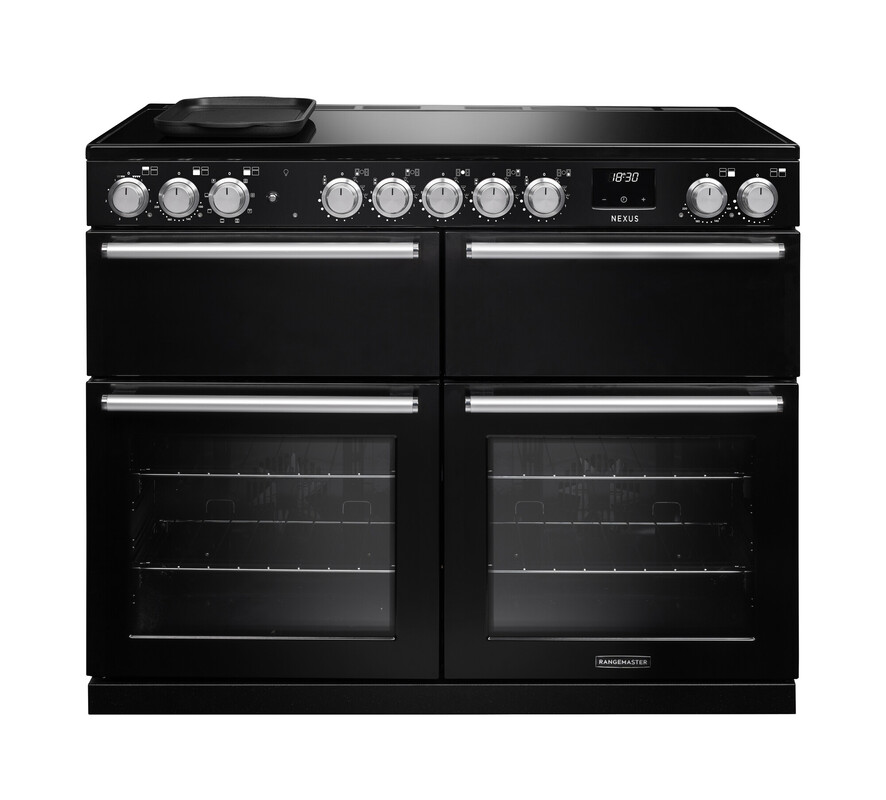 Rangemaster Nexb110eipcbl/Cm1 Nexus 110Cm Induction Range Cooker In Charcoal / Chrome Trim Black