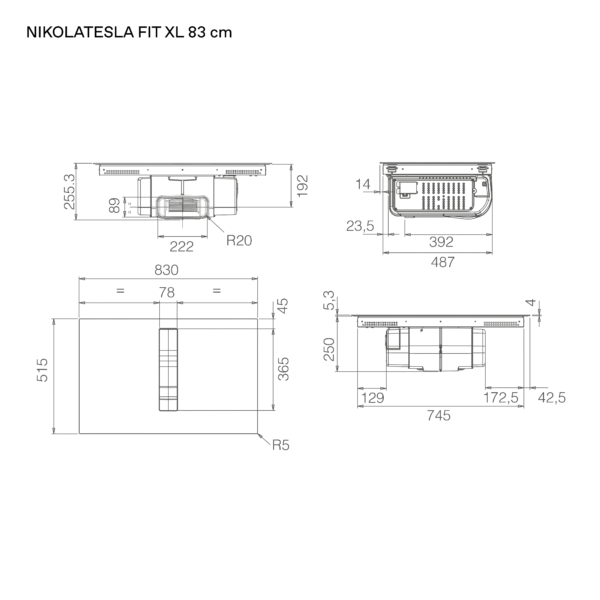Elica NT-FIT-XL Fit 80cm Vented Induction Hob