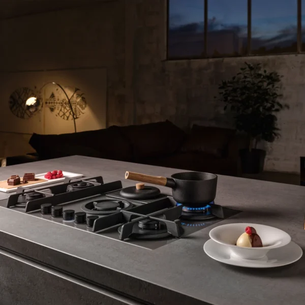 Elica NT-FLAME-EVO-GR 88cm Vented Gas Hob in Grey