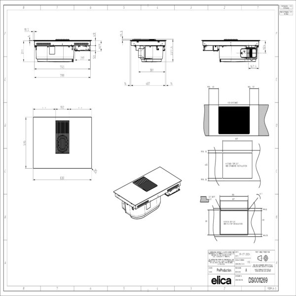 Elica NT-LIBRA-EVO-BL Libra 83cm Vented Induction Hob in Black Glass