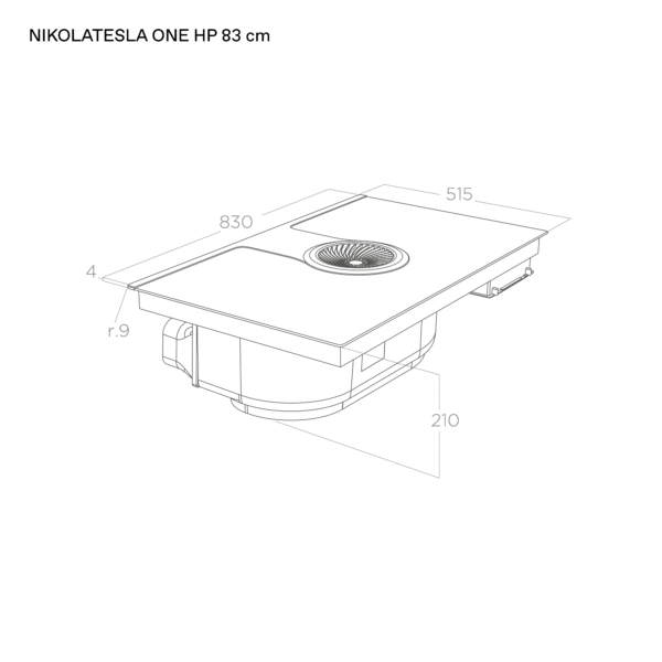 Elica NT-ONE-EVO NT One Evo 83cm Vented Induction Hob in Black Glass