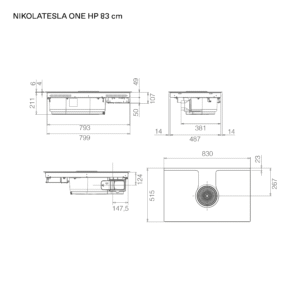 Elica NT-ONE-EVO NT One Evo 83cm Vented Induction Hob in Black Glass
