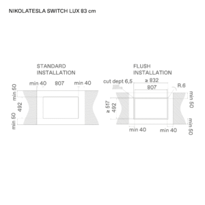 Elica NT-SW-LUX Switch Lux EVO 83cm Vented Induction Hob in Black Glass