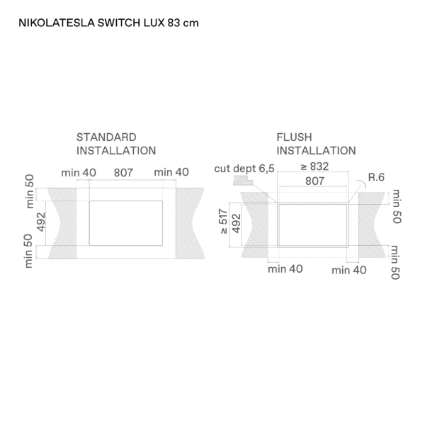 Elica NT-SW-LUX Switch Lux EVO 83cm Vented Induction Hob in Black Glass