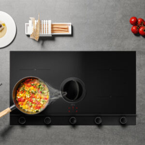 Elica NT-UNP-EVO-RAW Unplugged Raw EVO 90cm Vented Induction Hob in Matt Black Glass