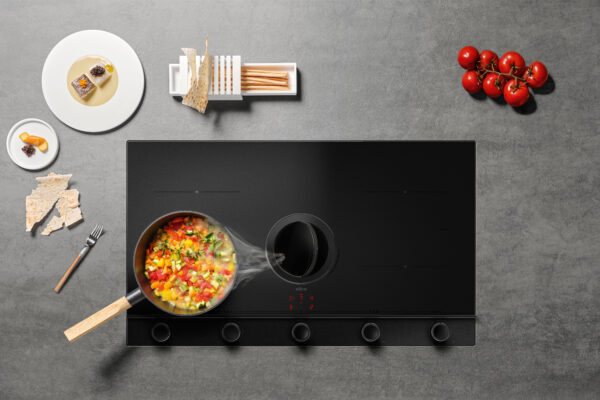 Elica NT-UNP-EVO-RAW Unplugged Raw EVO 90cm Vented Induction Hob in Matt Black Glass