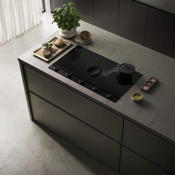 Elica NT-UNPLUG-BK-DO Unplugged 90cm DO Vented Induction Hob in Black Steel