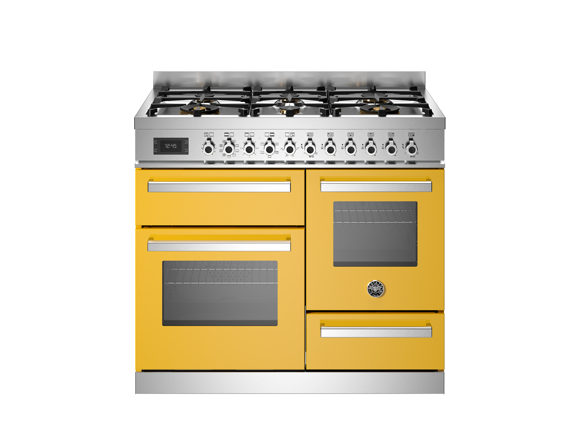 Bertazzoni Pro106l3egit2 Pro Series 100Cm 6 Burner Electric Triple Oven Range Cooker Yellow