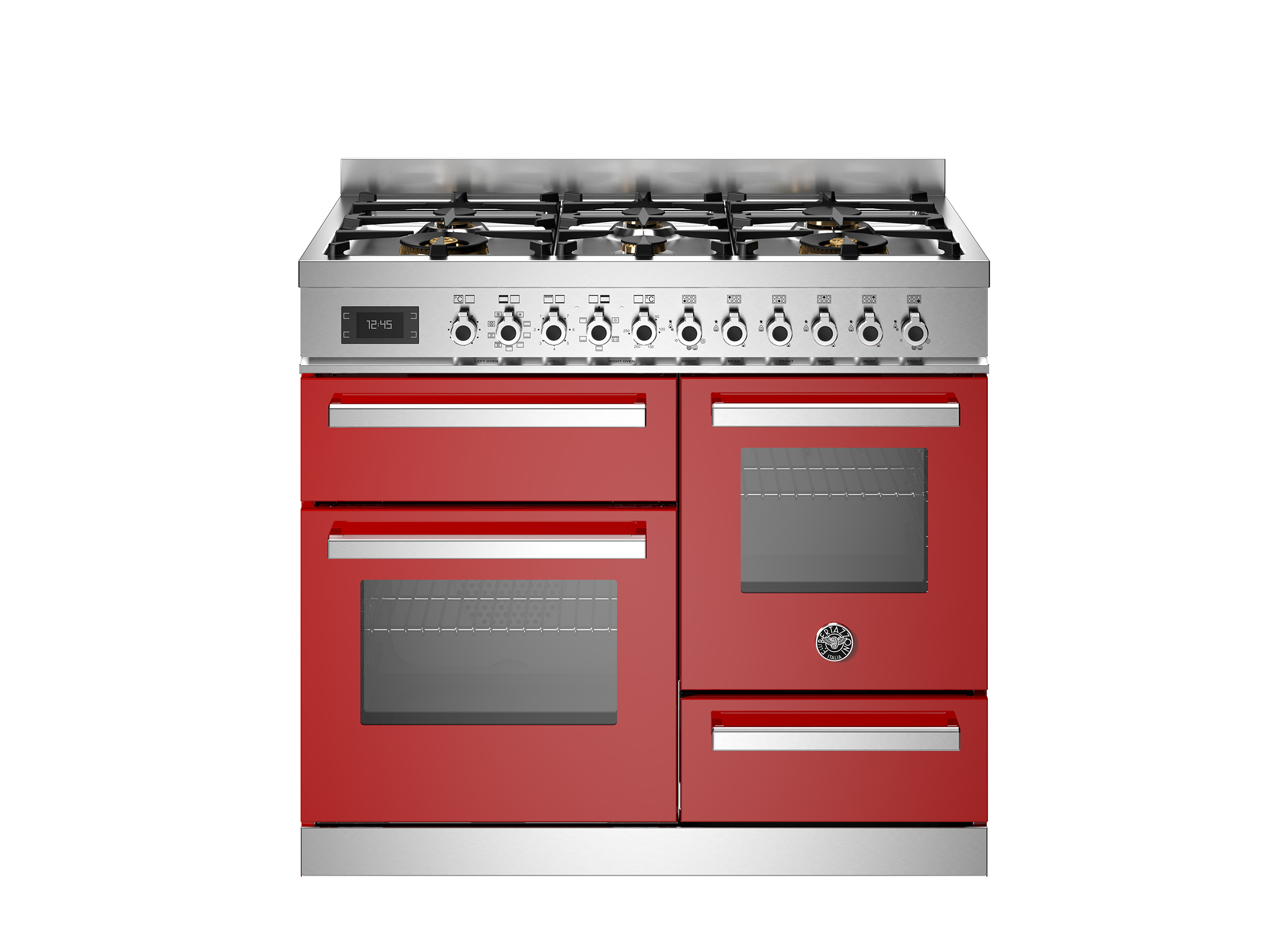 Bertazzoni Pro106l3erot2 Pro Series 100Cm 6 Burner Electric Triple Oven Range Cooker Red