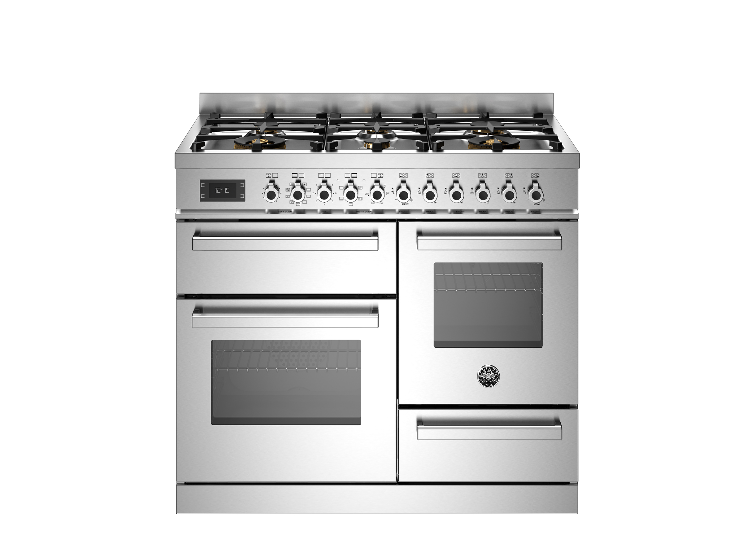 Bertazzoni Pro106l3ext2 Pro Series 100Cm 6 Burner Electric Triple Oven Range Cooker Golden
