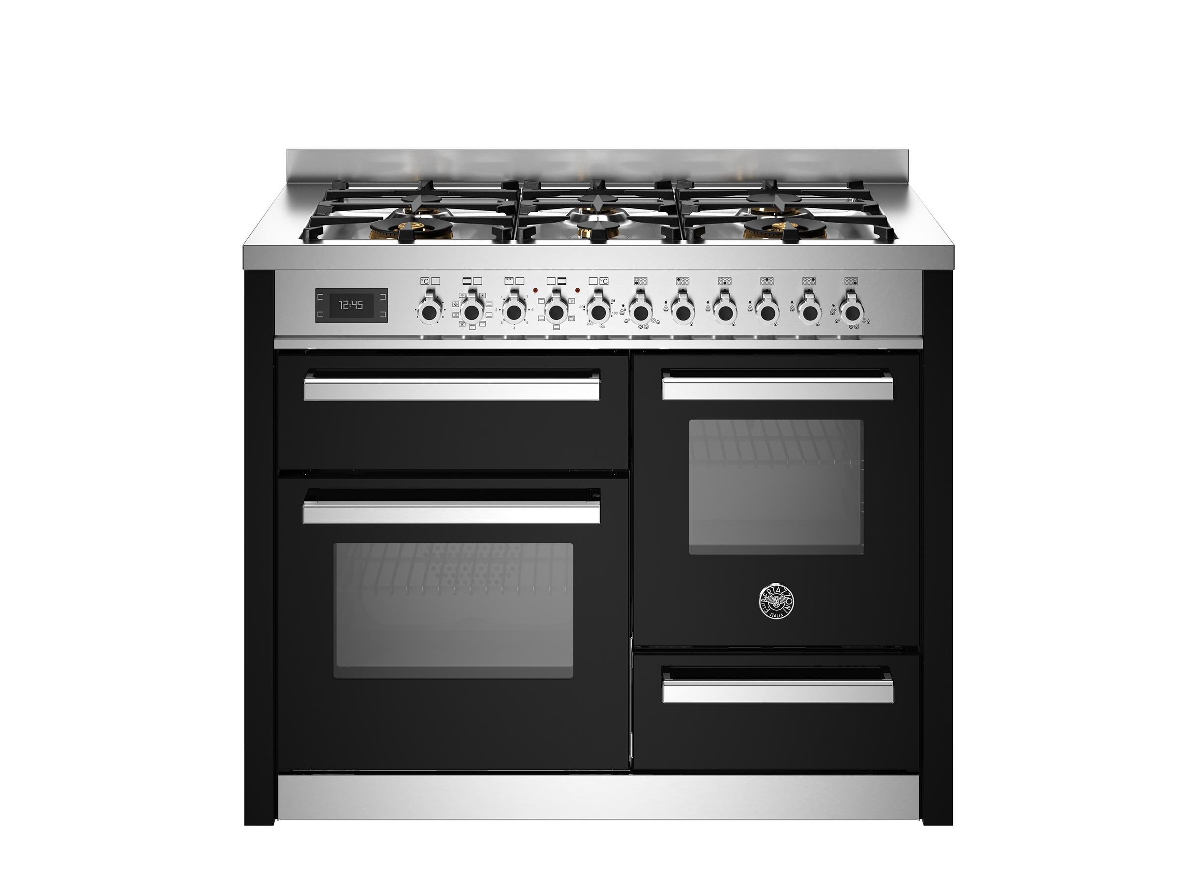 Bertazzoni Pro116l3enet2 Pro Series 110Cm 6-Burner Electric Triple Oven Range Cooker Black
