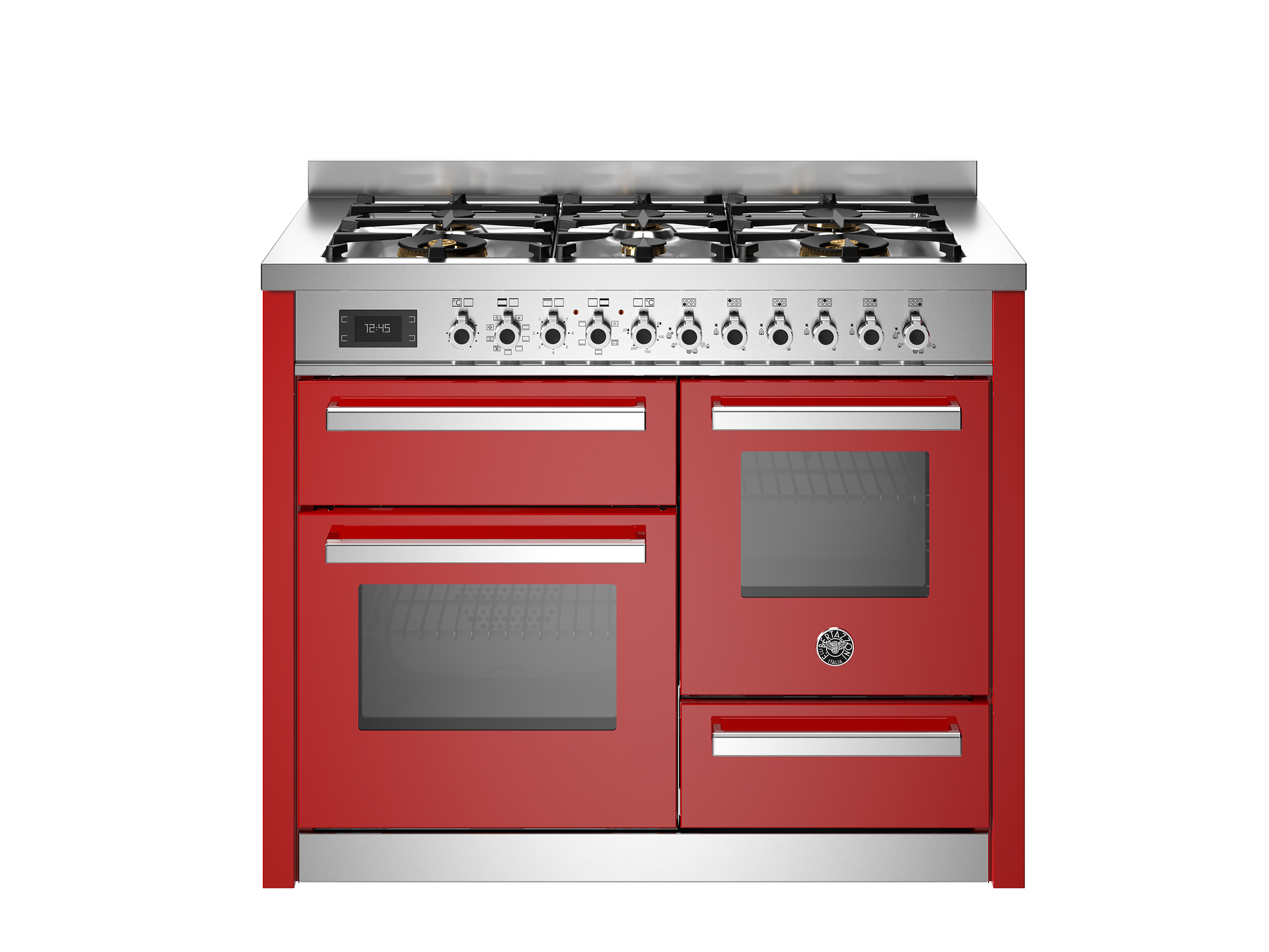 Bertazzoni Pro116l3erot2 Pro Series 110Cm 6-Burner Electric Triple Oven Range Cooker Red