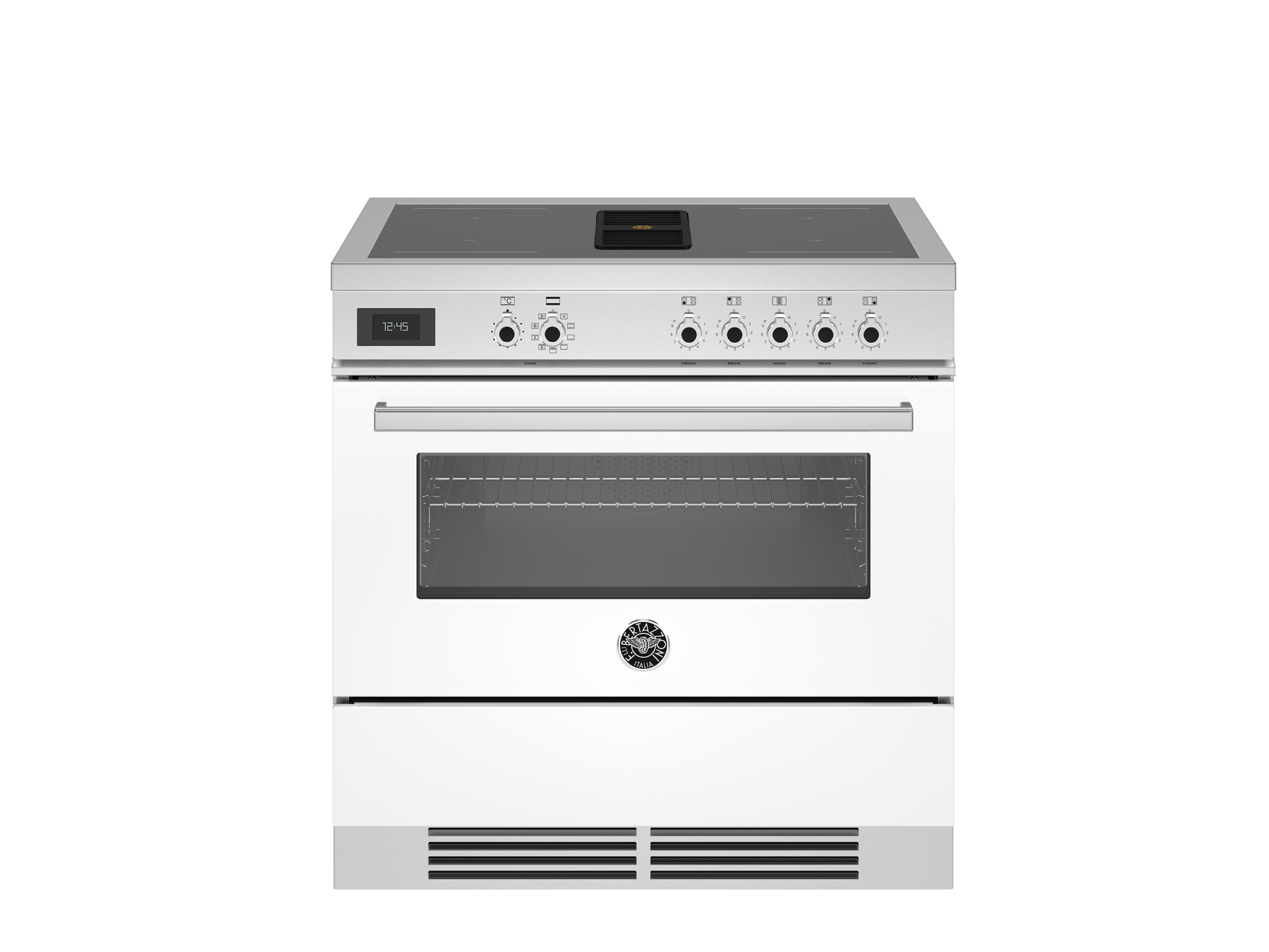 Bertazzoni Proch94i1ebit Pro Series 90Cm Air-Tec Induction Top Range Cooker With Integrated Hood And Electric Oven White