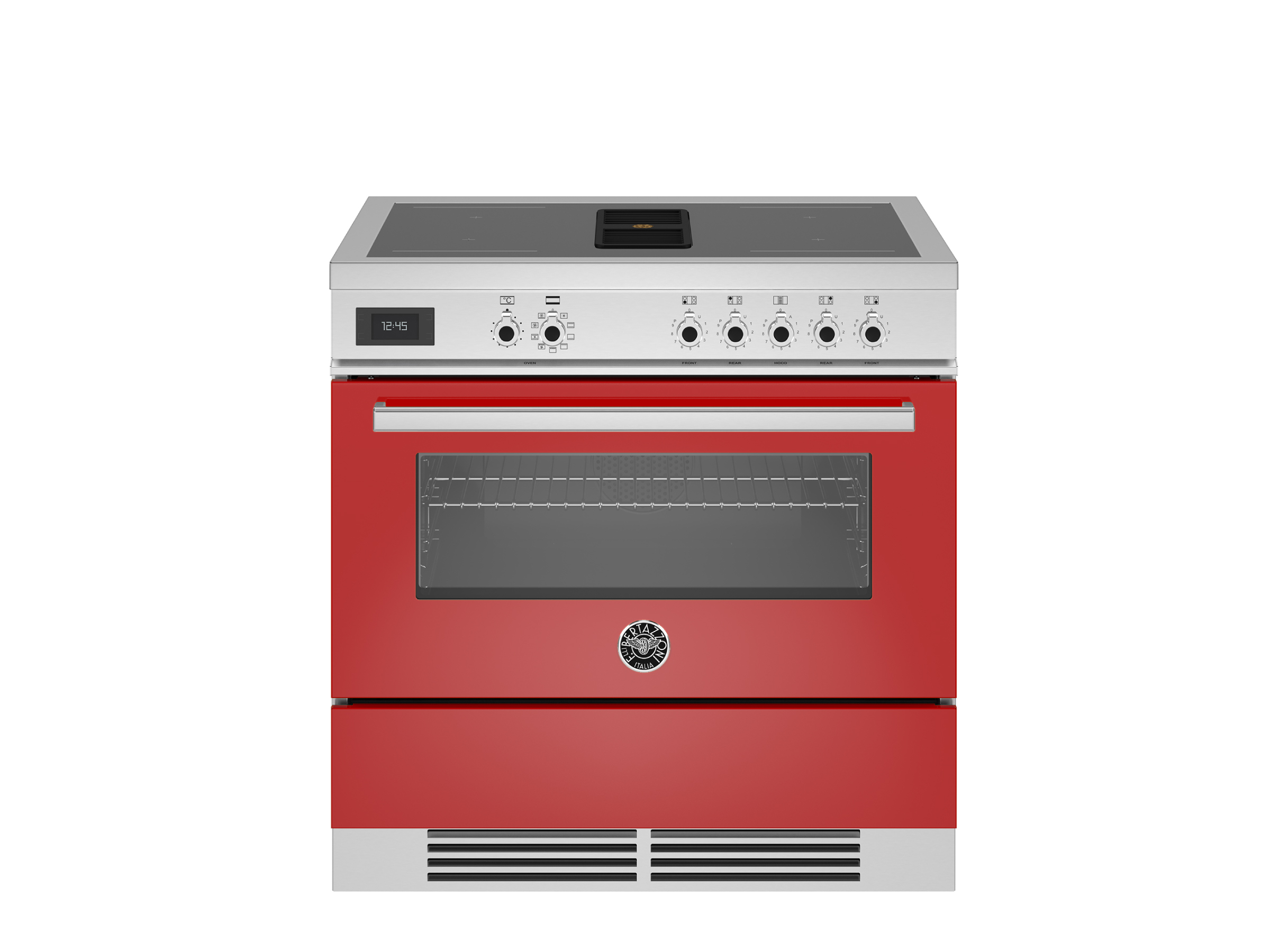 Bertazzoni Proch94i1erot Pro Series 90Cm Air-Tec Induction Top Range Cooker With Integrated Hood And Electric Oven Red
