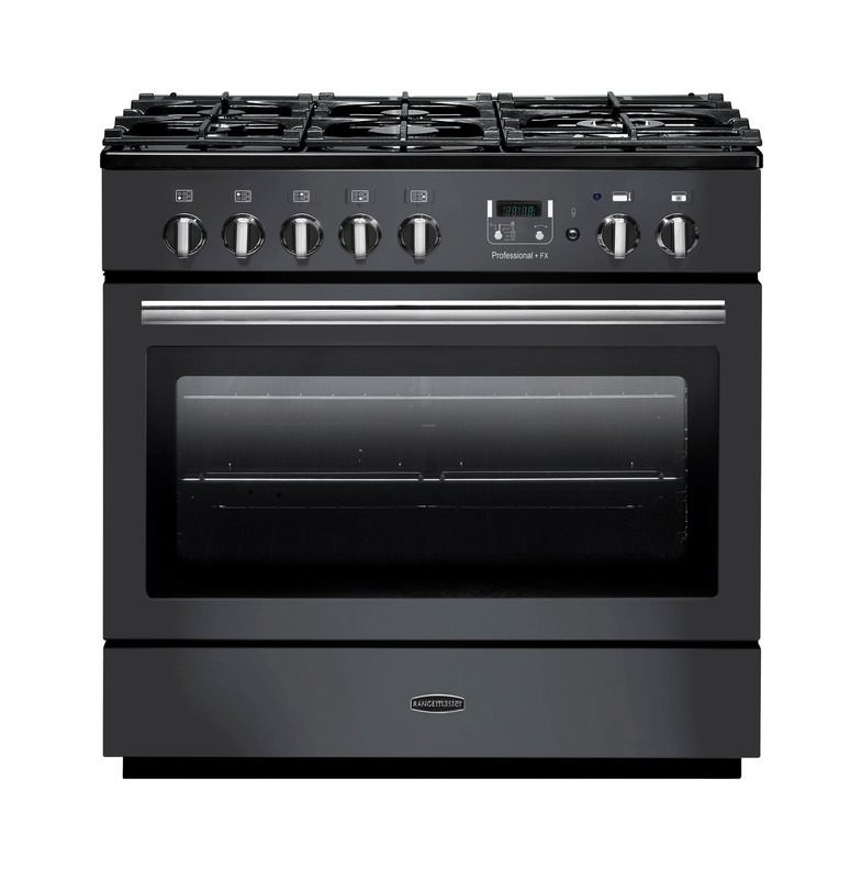 Rangemaster PROP90FXDFFSL/C Professional Plus FX 90cm Dual Fuel Range Cooker In Slate / Chrome Trim