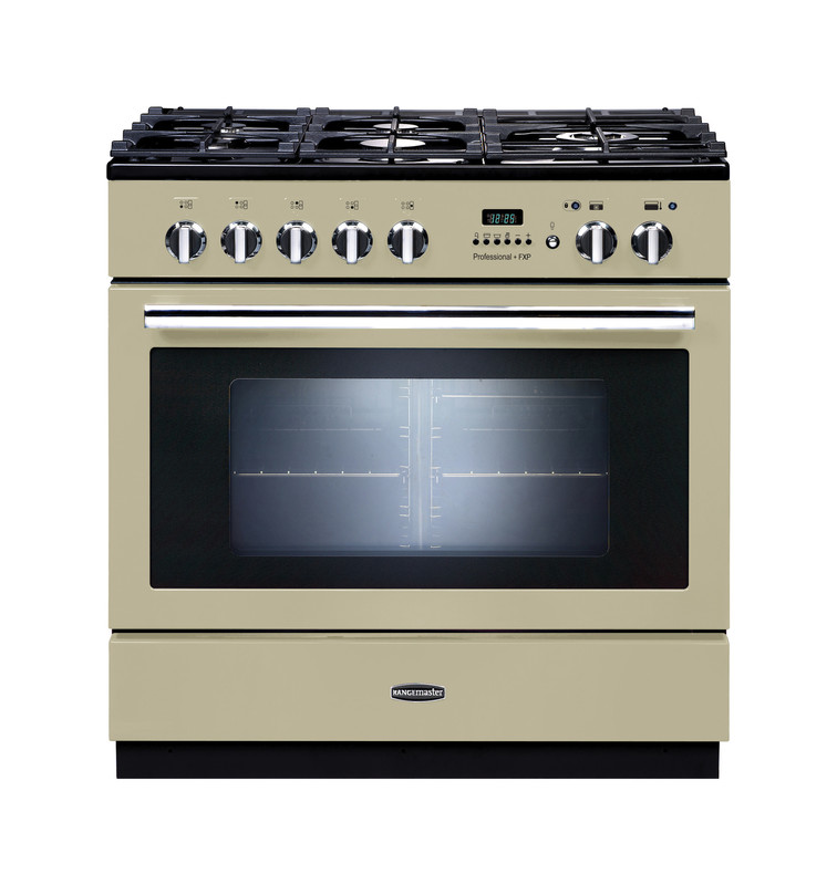 Rangemaster PROP90FXPDFFCR/C Professional Plus FPX 90cm Dual Fuel Range Cooker In Cream / Chrome Trim