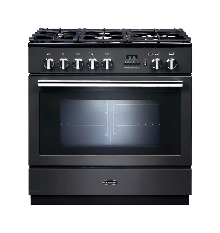 Rangemaster PROP90FXPDFFSL/C Professional Plus FXP 90cm Dual Fuel Range Cooker In Slate / Chrome Trim