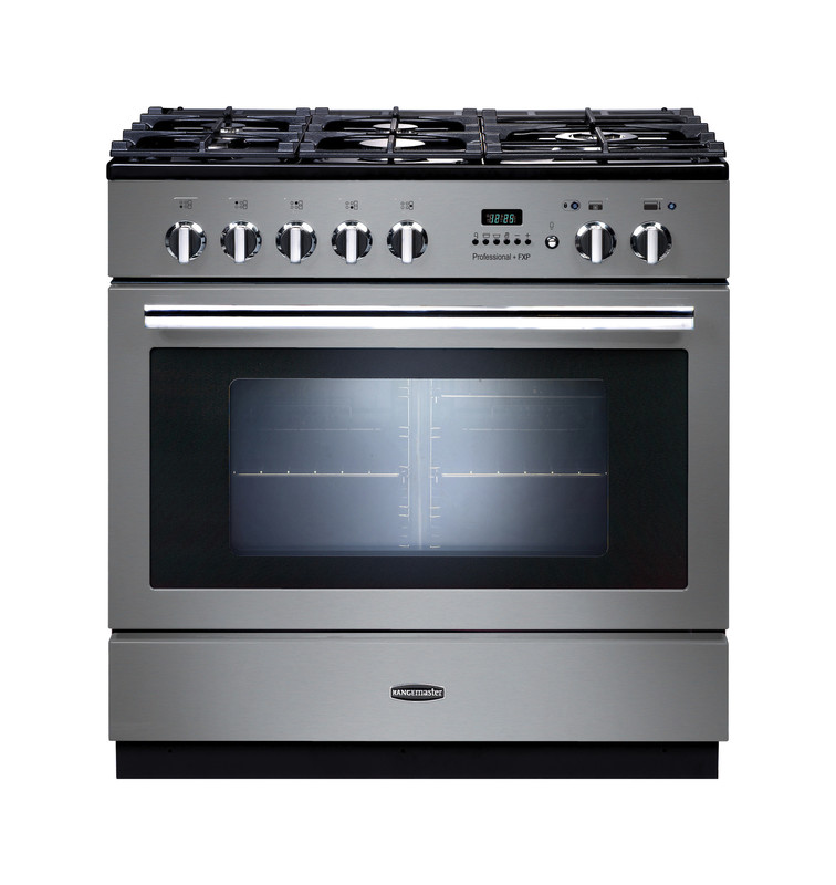 Rangemaster PROP90FXPDFFSS/C Professional Plus FXP 90cm Dual Fuel Range Cooker In Stainless Steel / Chrome Trim